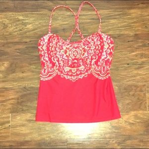 Athleta Underwire Pink Swim Tankini 36D/DD Athleta